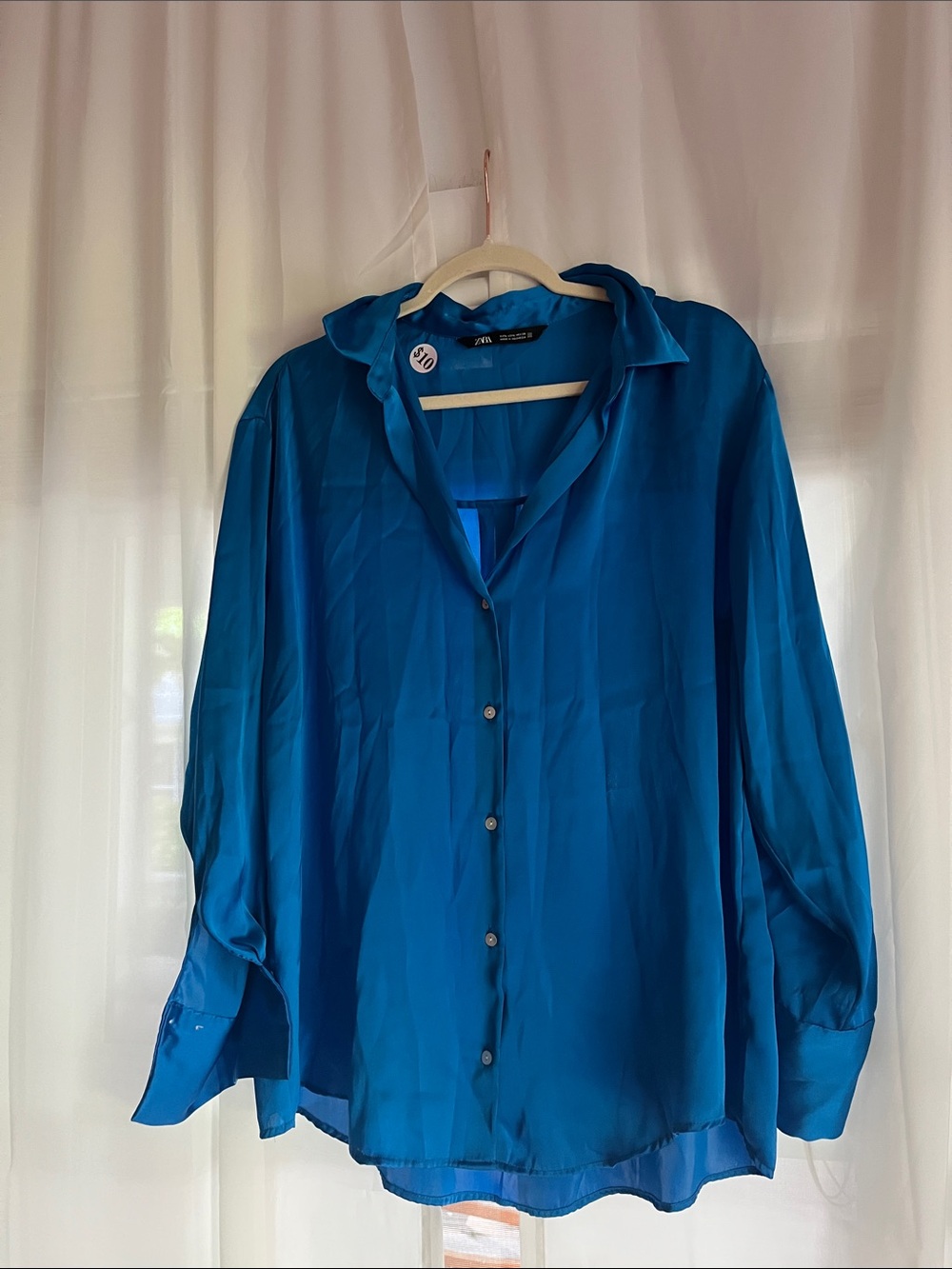 Zara Deep Teal Button-Down Shirt